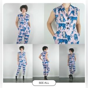 NOOWORKS lavender blue tiger jumpsuit M